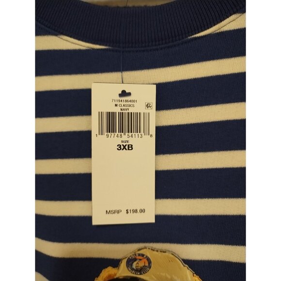 NWT Polo Ralph Lauren Polo Bear Navy and White Striped Sweatshirt 3 XL - Picture 6 of 7